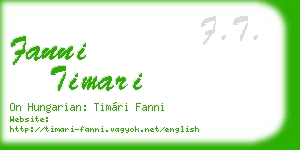fanni timari business card