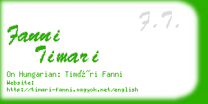 fanni timari business card